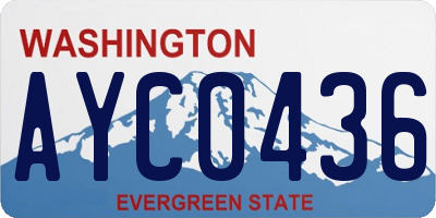 WA license plate AYC0436