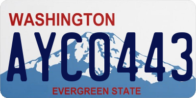 WA license plate AYC0443