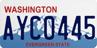 WA license plate AYC0445