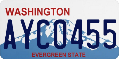 WA license plate AYC0455