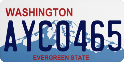 WA license plate AYC0465