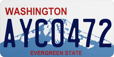 WA license plate AYC0472