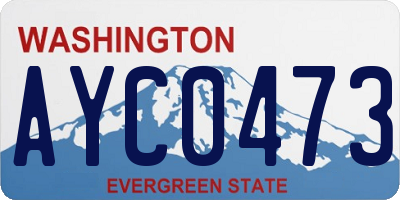 WA license plate AYC0473