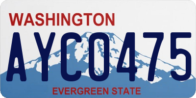 WA license plate AYC0475
