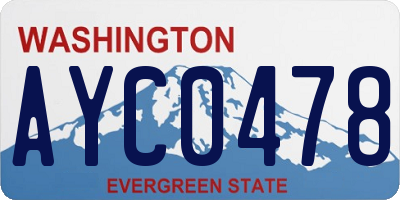 WA license plate AYC0478