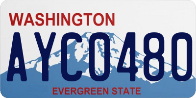 WA license plate AYC0480