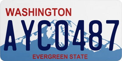WA license plate AYC0487