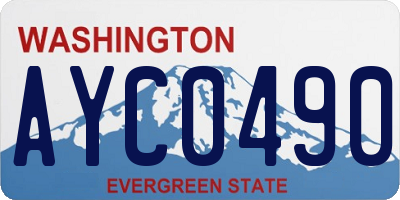 WA license plate AYC0490