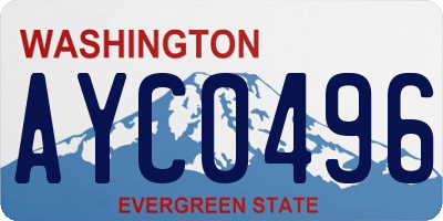 WA license plate AYC0496