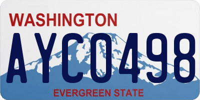 WA license plate AYC0498