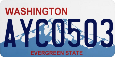 WA license plate AYC0503