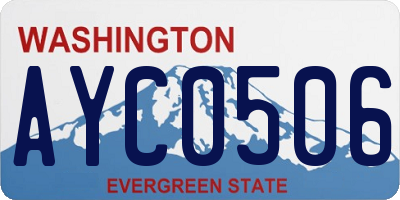 WA license plate AYC0506