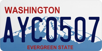 WA license plate AYC0507