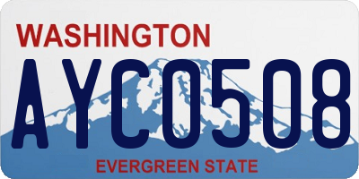 WA license plate AYC0508