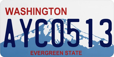 WA license plate AYC0513