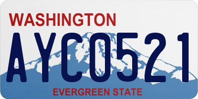 WA license plate AYC0521
