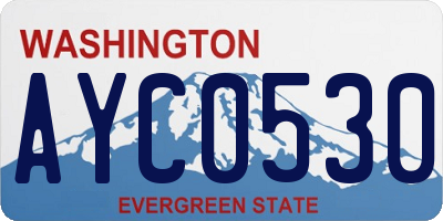 WA license plate AYC0530