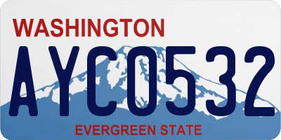 WA license plate AYC0532