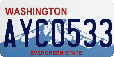 WA license plate AYC0533