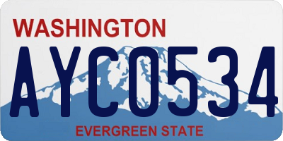 WA license plate AYC0534