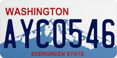 WA license plate AYC0546