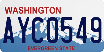 WA license plate AYC0549