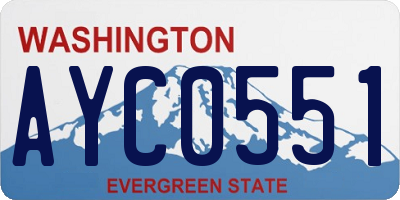 WA license plate AYC0551
