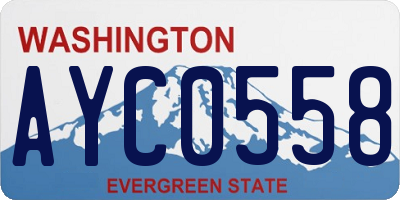 WA license plate AYC0558