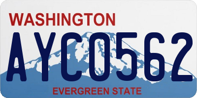 WA license plate AYC0562