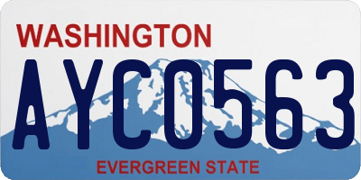 WA license plate AYC0563