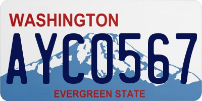 WA license plate AYC0567