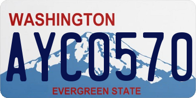 WA license plate AYC0570