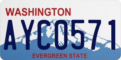 WA license plate AYC0571