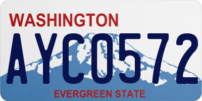WA license plate AYC0572