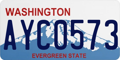 WA license plate AYC0573