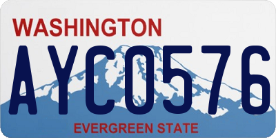 WA license plate AYC0576