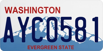WA license plate AYC0581