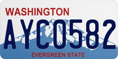 WA license plate AYC0582