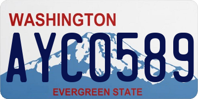 WA license plate AYC0589