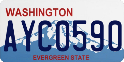 WA license plate AYC0590