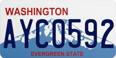 WA license plate AYC0592