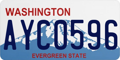 WA license plate AYC0596