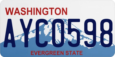 WA license plate AYC0598