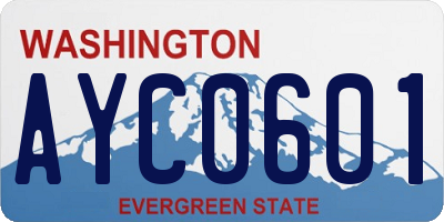 WA license plate AYC0601