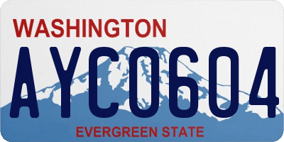 WA license plate AYC0604