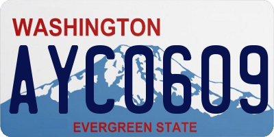 WA license plate AYC0609