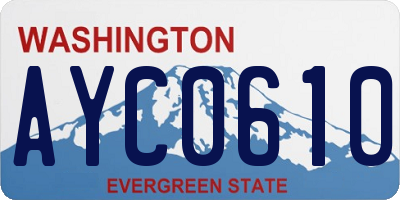 WA license plate AYC0610