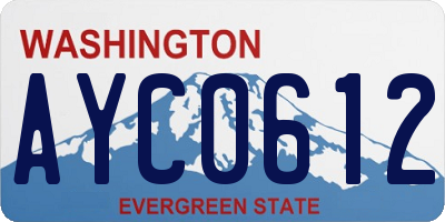 WA license plate AYC0612