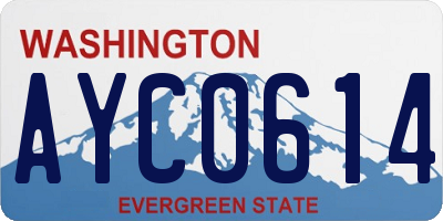WA license plate AYC0614