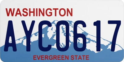 WA license plate AYC0617